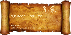 Nyemecz Zamfira névjegykártya